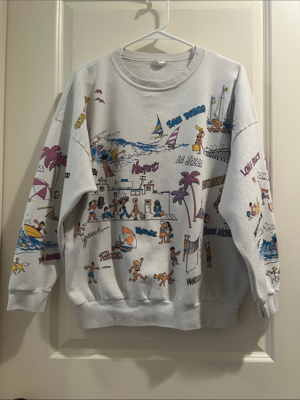 Unbranded Vintage Graphic Cartoon Beach-Scene Crewneck Sweatshirt long sleeve XL